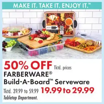 Boscov's FARBERWARE Build-A-Board Serveware offer
