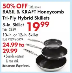 Boscov's BASIL & KRAFT Honeycomb Tri-Ply Hybrid Skillets offer
