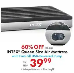 Boscov's INTEX Queen Size Air Mattress with Fast-Fill USB-Powered Pump offer