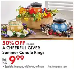 Boscov's A CHEERFUL GIVER Summer Candle Rings offer