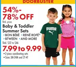 Boscov's BON BÉBÉ, RENÉ ROFÉ, BTWEEN Baby & Toddler Summer Sets offer