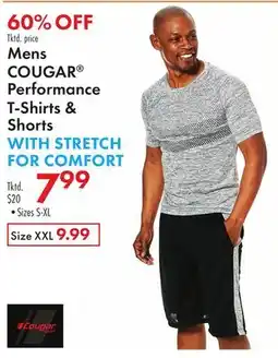 Boscov's Mens COUGAR Performance T-Shirts & Shorts offer
