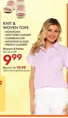 Boscov's KNIT & WOVEN TOPS offer