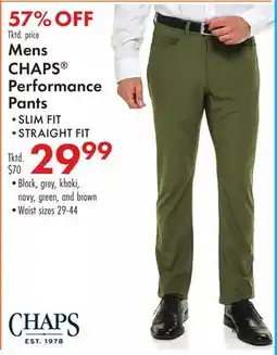 Boscov's Mens CHAPS Performance Pants offer