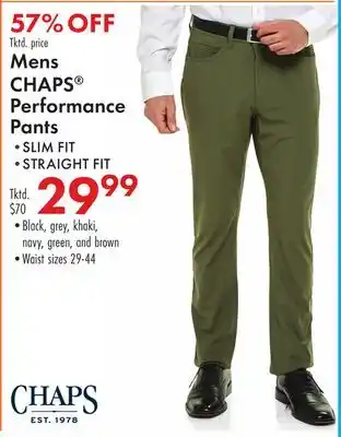 Boscov's Mens CHAPS Performance Pants offer