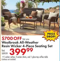 Boscov's Westbrook All-Weather Resin Wicker 4-Piece Seating Set offer
