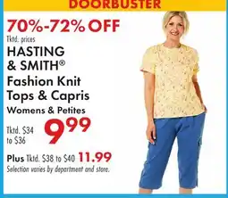 Boscov's HASTING & SMITH Fashion Knit Tops & Capris offer