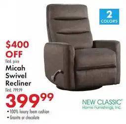 Boscov's Micah Swivel Recliner offer