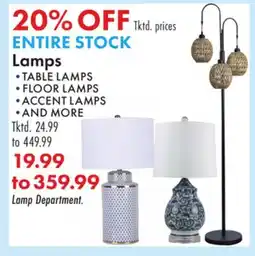 Boscov's ENTIRE STOCK Lamps offer