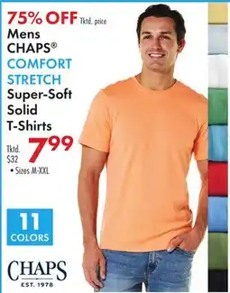 Boscov's Mens CHAPS COMFORT STRETCH Super-Soft Solid T-Shirts offer