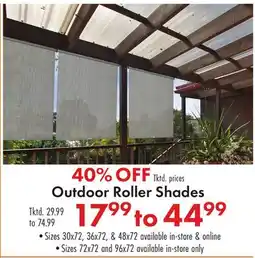 Boscov's Outdoor Roller Shades offer