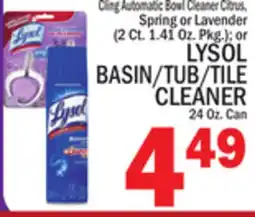 C Town LYSOL BASIN/TUB/TILE CLEANER 24 Oz. Can offer