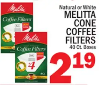 C Town MELITTA CONE COFFEE FILTERS offer