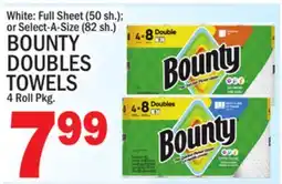 C Town BOUNTY DOUBLES TOWELS, 4 Roll Pkg offer
