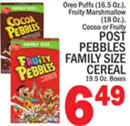 C Town POST PEBBLES FAMILY SIZE CEREAL 19.5 Oz. Boxes offer