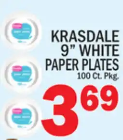 C Town KRASDALE 9 WHITE PAPER PLATES offer