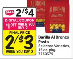 Stop&Shop Barilla Al Bronzo Pasta offer