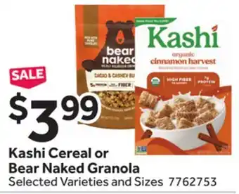 Stop&Shop Kashi Cereal or Bear Naked Granola offer