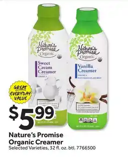 Stop&Shop Nature's Promise Organic Creamer offer