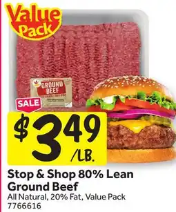 Stop&Shop Stop & Shop 80% Lean Ground Beef offer