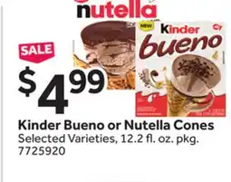 Stop&Shop Kinder Bueno or Nutella Cones offer