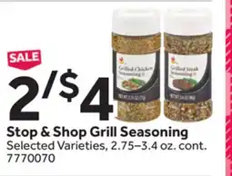 Stop&Shop Stop & Shop Grill Seasoning offer