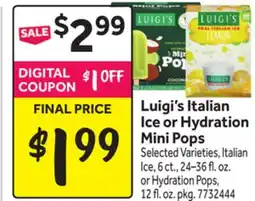 Stop&Shop Luigi's Italian Ice or Hydration Mini Pops offer