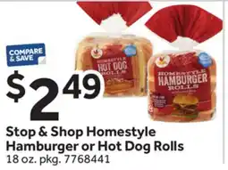 Stop&Shop Stop & Shop Homestyle Hamburger or Hot Dog Rolls offer