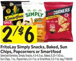Stop&Shop FritoLay Simply Snacks, Baked, Sun Chips, Popcorners or Smartfood offer