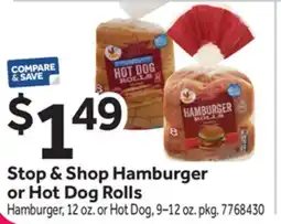 Stop&Shop Stop & Shop Hamburger or Hot Dog Rolls offer
