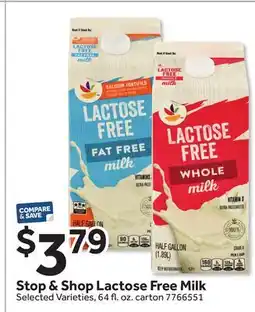 Stop&Shop Stop & Shop Lactose Free Milk offer