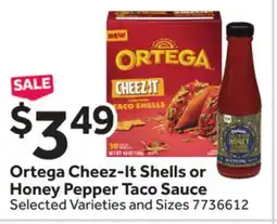 Stop&Shop Ortega Cheez-It Shells or Honey Pepper Taco Sauce offer