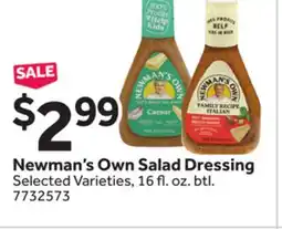 Stop&Shop Newman's Own Salad Dressing offer