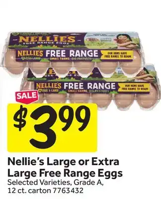 Stop&Shop Nellie's Large or Extra Large Free Range Eggs offer