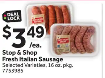 Stop&Shop Stop & Shop Fresh Italian Sausage offer
