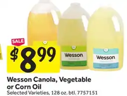Stop&Shop Wesson Canola, Vegetable or Corn Oil offer