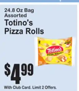 SuperFresh 24.8 Oz Bag Assorted Totino's Pizza Rolls offer