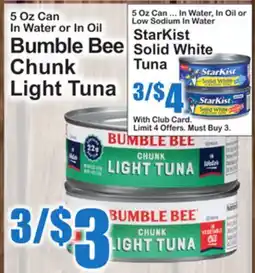SuperFresh Bumble Bee Chunk Light Tuna offer