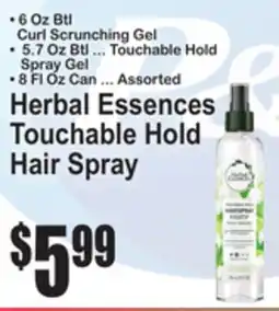 SuperFresh Herbal Essences Touchable Hold Hair Spray offer