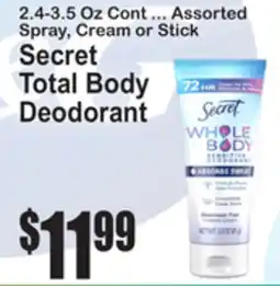 SuperFresh Secret Total Body Deodorant offer