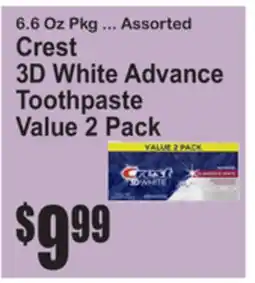 SuperFresh Crest 3D White Advance Toothpaste Value offer