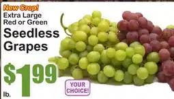 SuperFresh Extra Large Red or Green Seedless Grapes offer