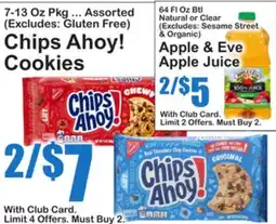 SuperFresh Chips Ahoy! Cookies, Apple & Eve Apple Juice offer
