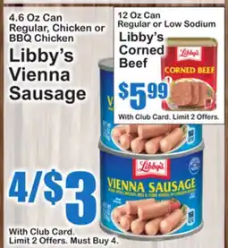 SuperFresh Libby's Vienna Sausage, Libby's Corned Beef offer