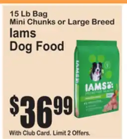 SuperFresh 15 Lb Bag Mini Chunks or Large Breed Iams Dog Food offer
