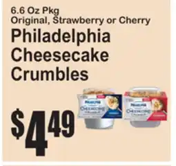 SuperFresh Original, Strawberry or Cherry Philadelphia Cheesecake Crumbles offer