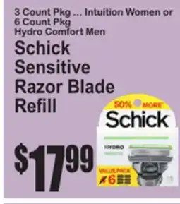 SuperFresh SCHICK SENSITIVE RAZOR BLADE REFILL offer