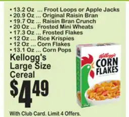 SuperFresh Kellogg's Large Size Cereal offer