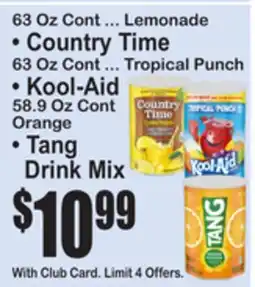 SuperFresh • Country Time Lemonade • Kool-Aid Tropical Punch • Tang Drink Mix offer