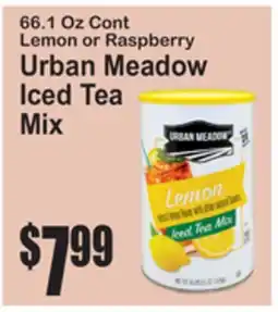 SuperFresh 66.1 Oz Cont Lemon or Raspberry Urban Meadow Iced Tea Mix offer